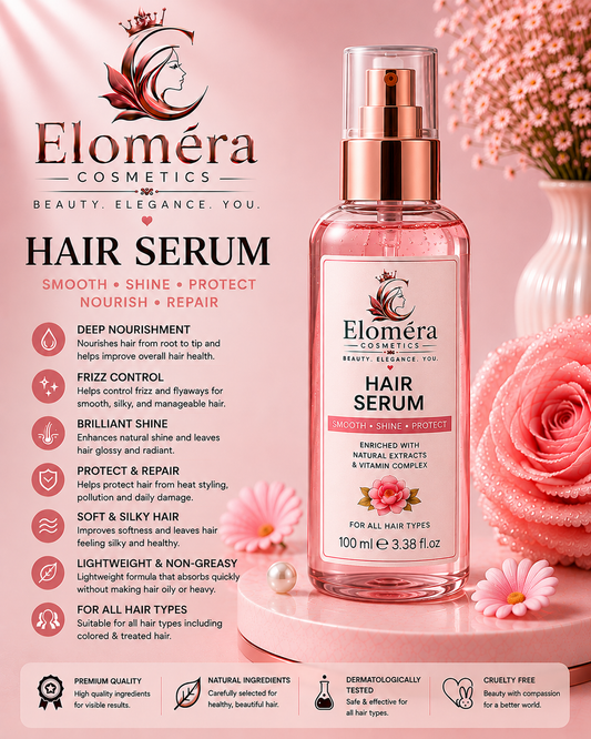Eloméra Hair Serum Smooth, Shine, Protect & Nourish | Natural Extracts & Vitamin Complex | 100ml