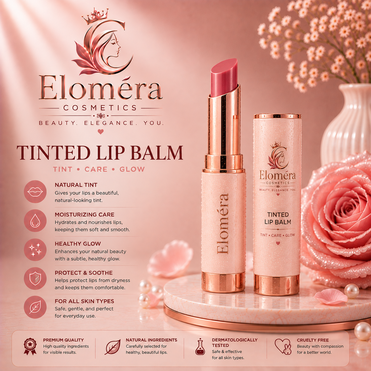 Eloméra Tinted Lip Balm  Tint, Hydrate & Glow