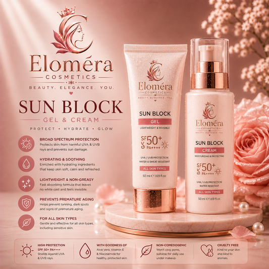 Eloméra Sun Block SPF 50+ Gel & Cream | Daily UV Protection