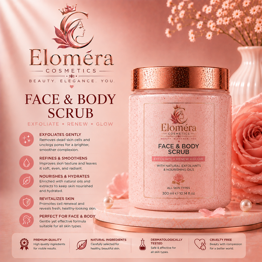 Eloméra Face & Body Scrub  Exfoliate, Renew & Glow | 300ml