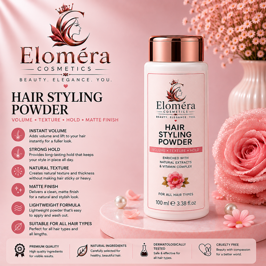 Eloméra Hair Styling Powder Volume, Texture & Strong Hold | Matte Finish | Natural Extracts & Vitamin Complex | 100ml