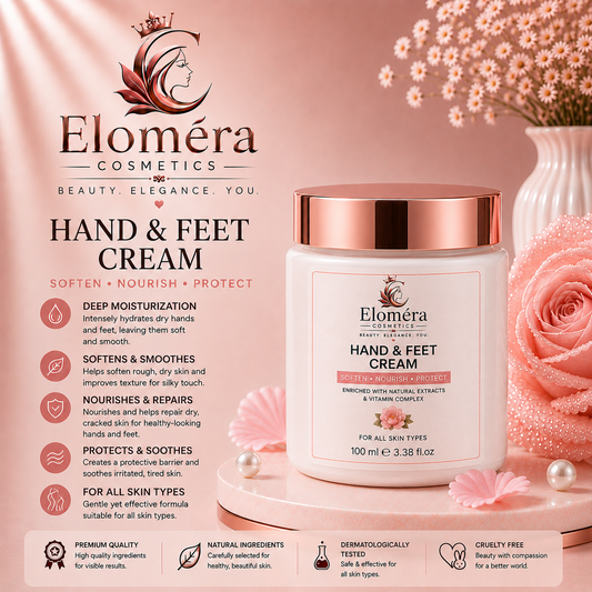 Eloméra Hand & Feet Cream  Deep Moisturizing, Soften & Repair | Natural Extracts & Vitamin Complex | 100ml