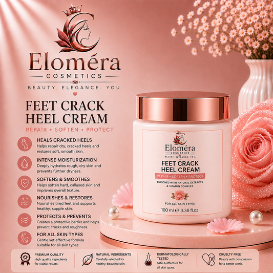 Eloméra Feet Crack Heel Cream Repair, Soften & Protect | Natural Extracts & Vitamin Complex | 100ml