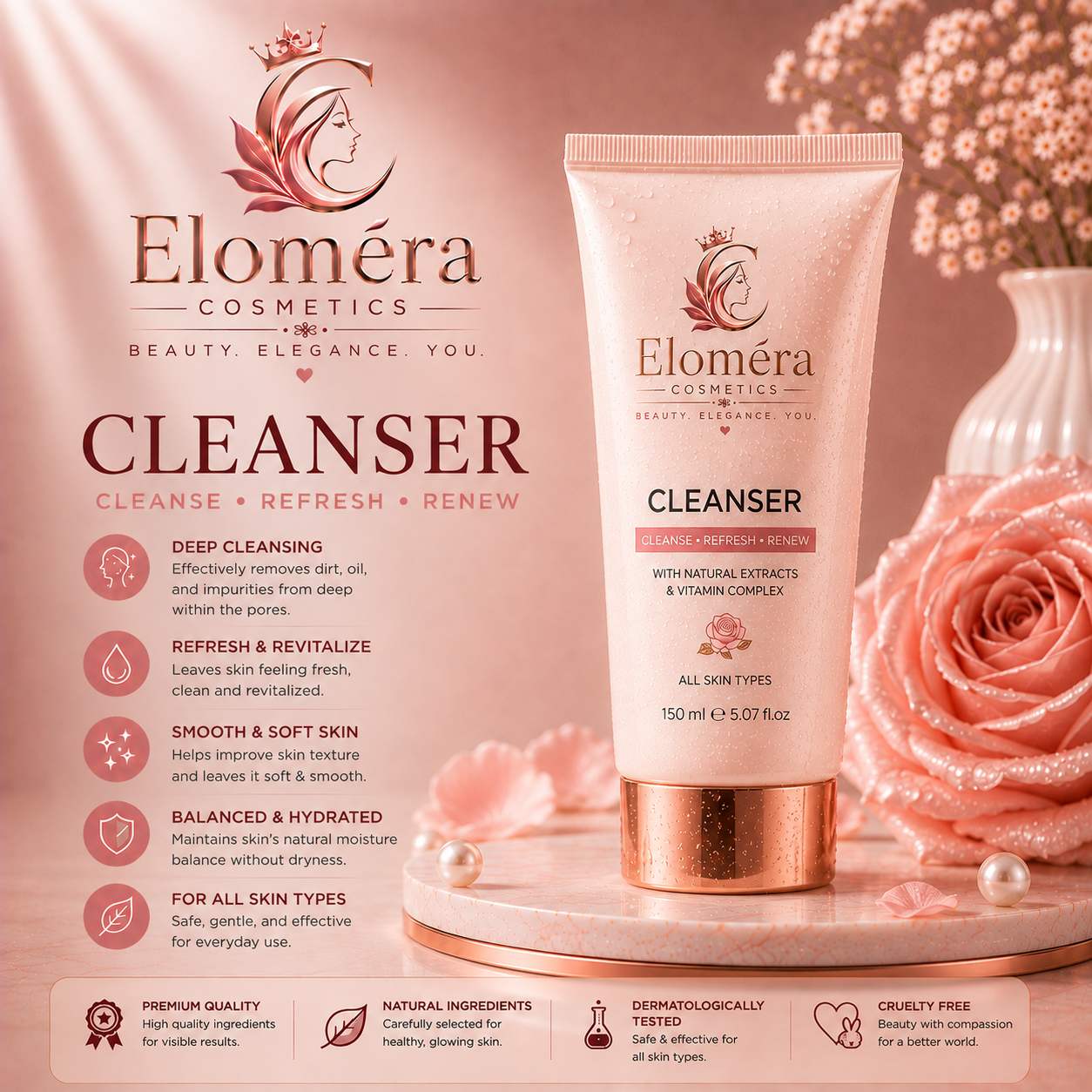 Eloméra Cleanser Deep Cleanse, Refresh & Renew